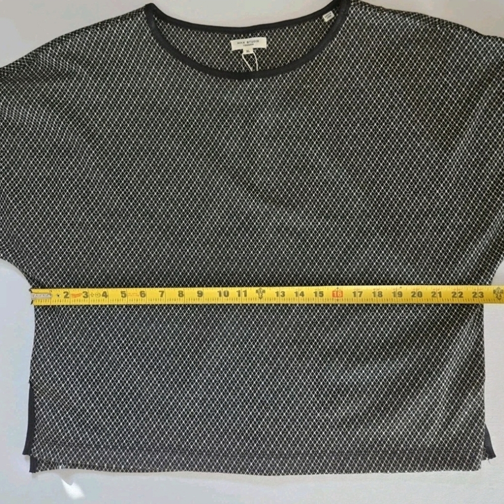 Max Studio Black and White Patterned Knit Blouse SZ XL - Picture 3 of 6